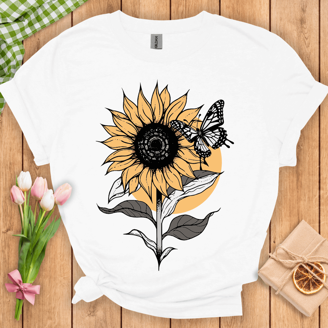 Sunflower Butterfly Unisex Tee