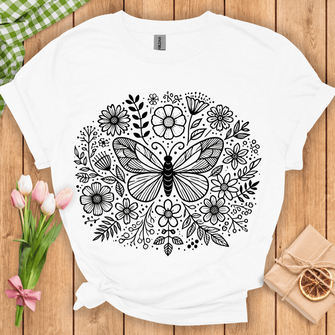 Vibing Among Flowers Unisex Tee