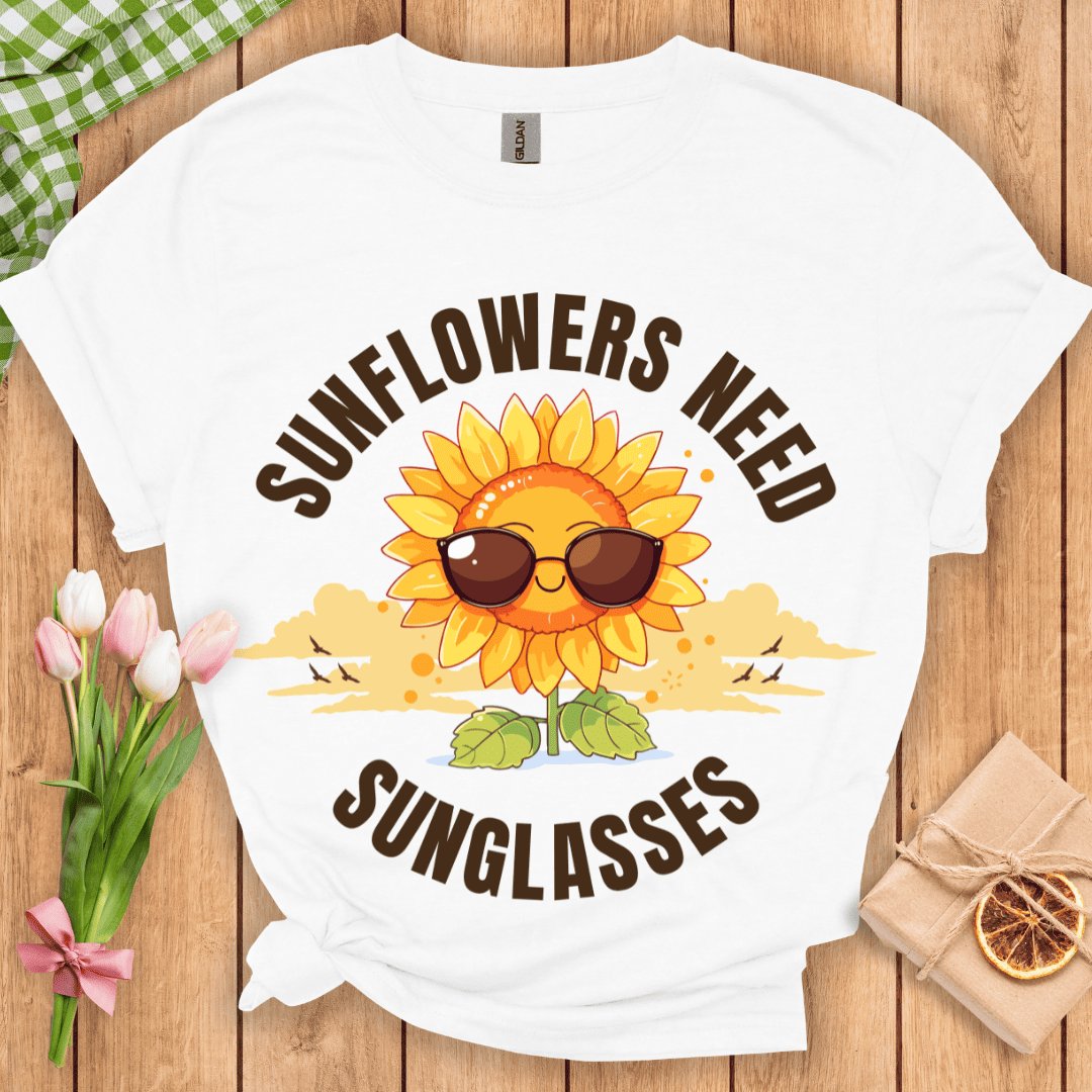 Sunflowers Need Sunglasses Unisex Tee