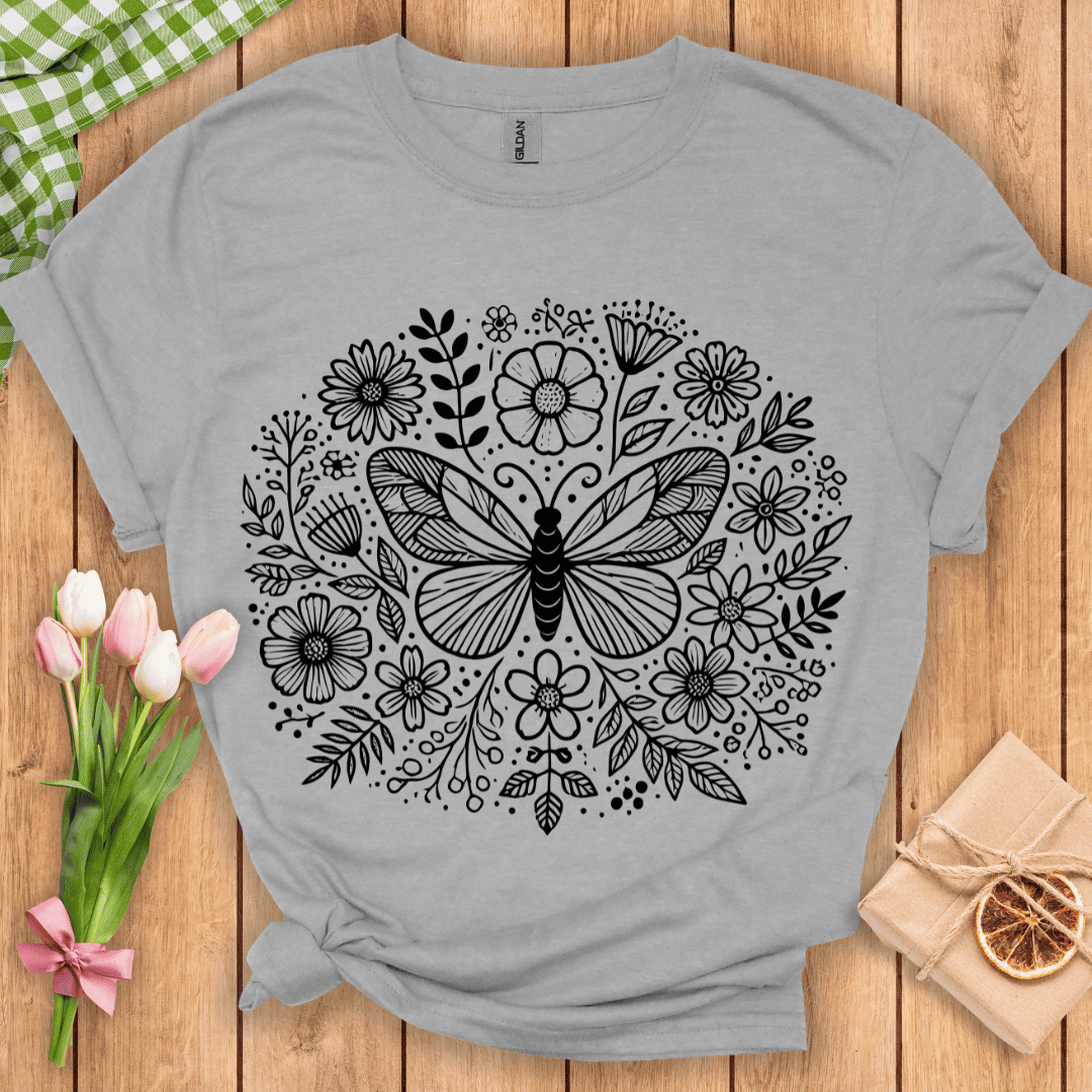 Vibing Among Flowers Unisex Tee