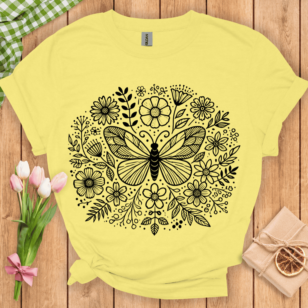 Vibing Among Flowers Unisex Tee
