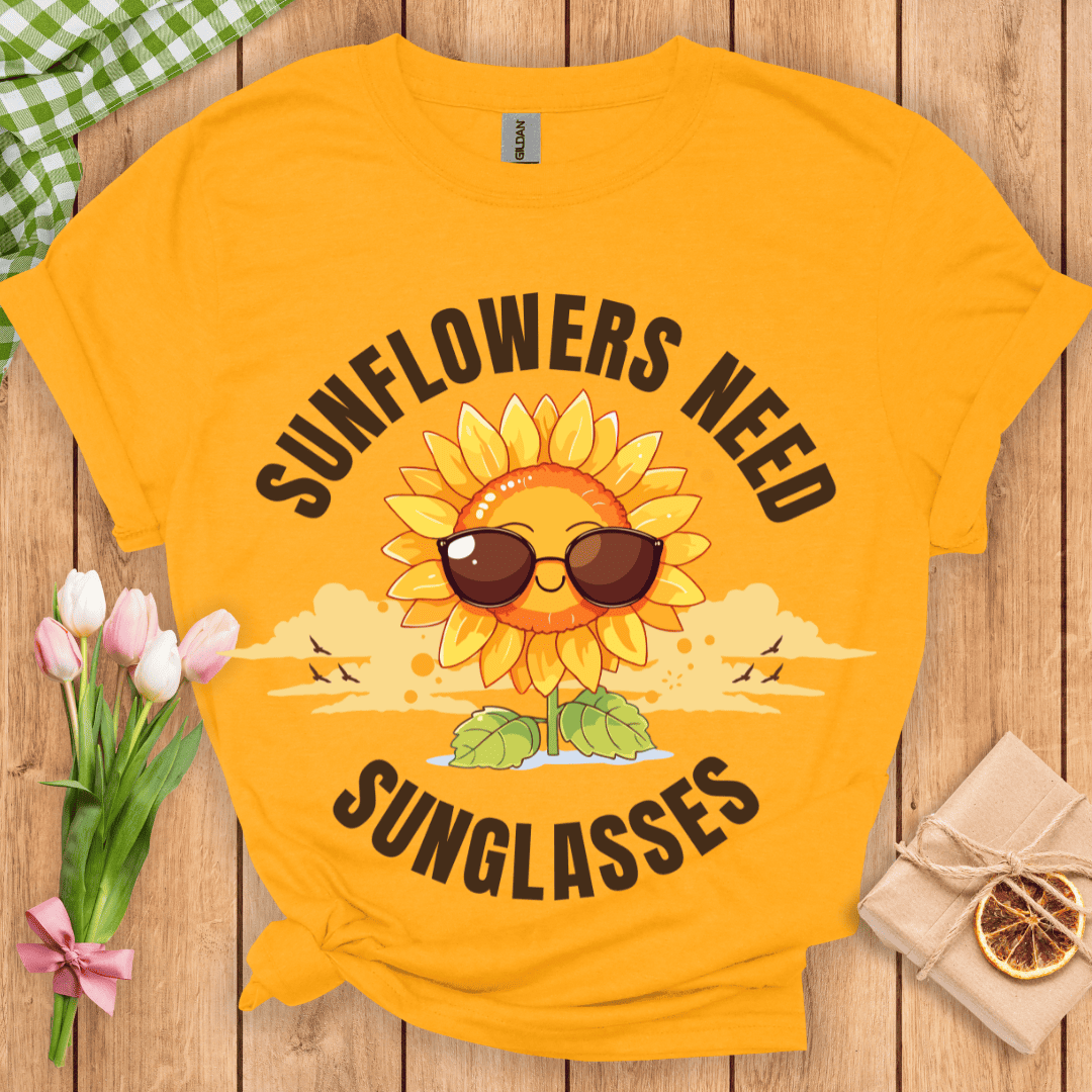 Sunflowers Need Sunglasses Unisex Tee